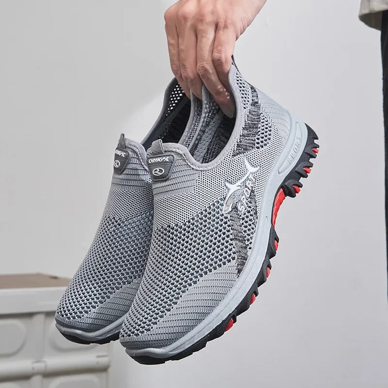Breathable Hiking Shoes Men Air Mesh Casual Sneakers For Outdoor Lightweight Casual Shoes Men New Fashion Walking Shoes