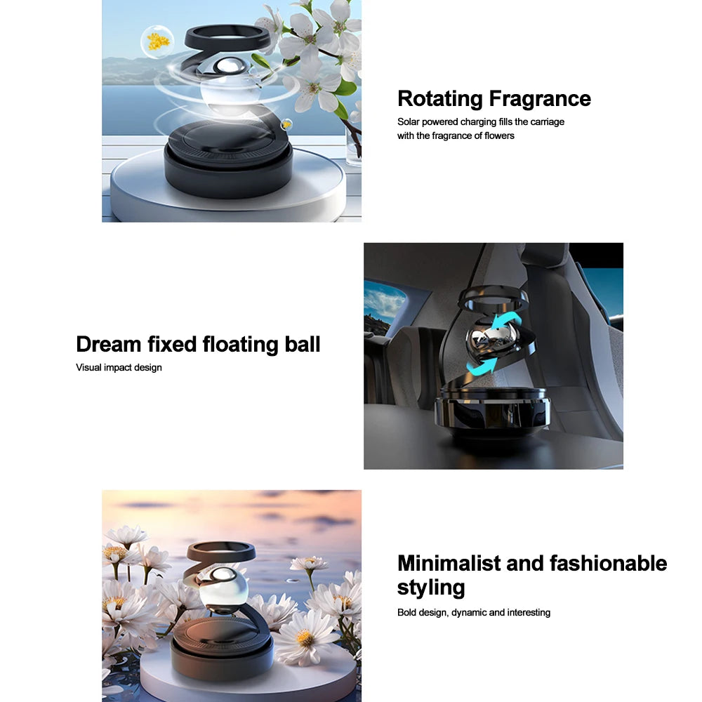 KEBIDUMEI Solar Car Air Freshener Levitation Rotating Interstellar Flavoring Perfume Deodorant Diffuser Car Interior Accessories