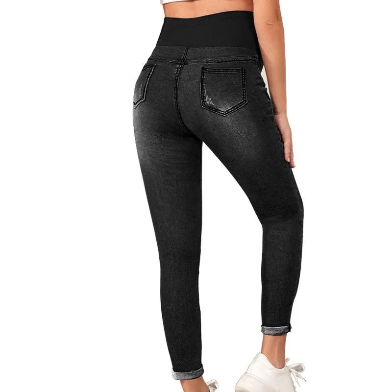 Maternity jeans maternity suit high waist belly lift hip elastic 2025 new style