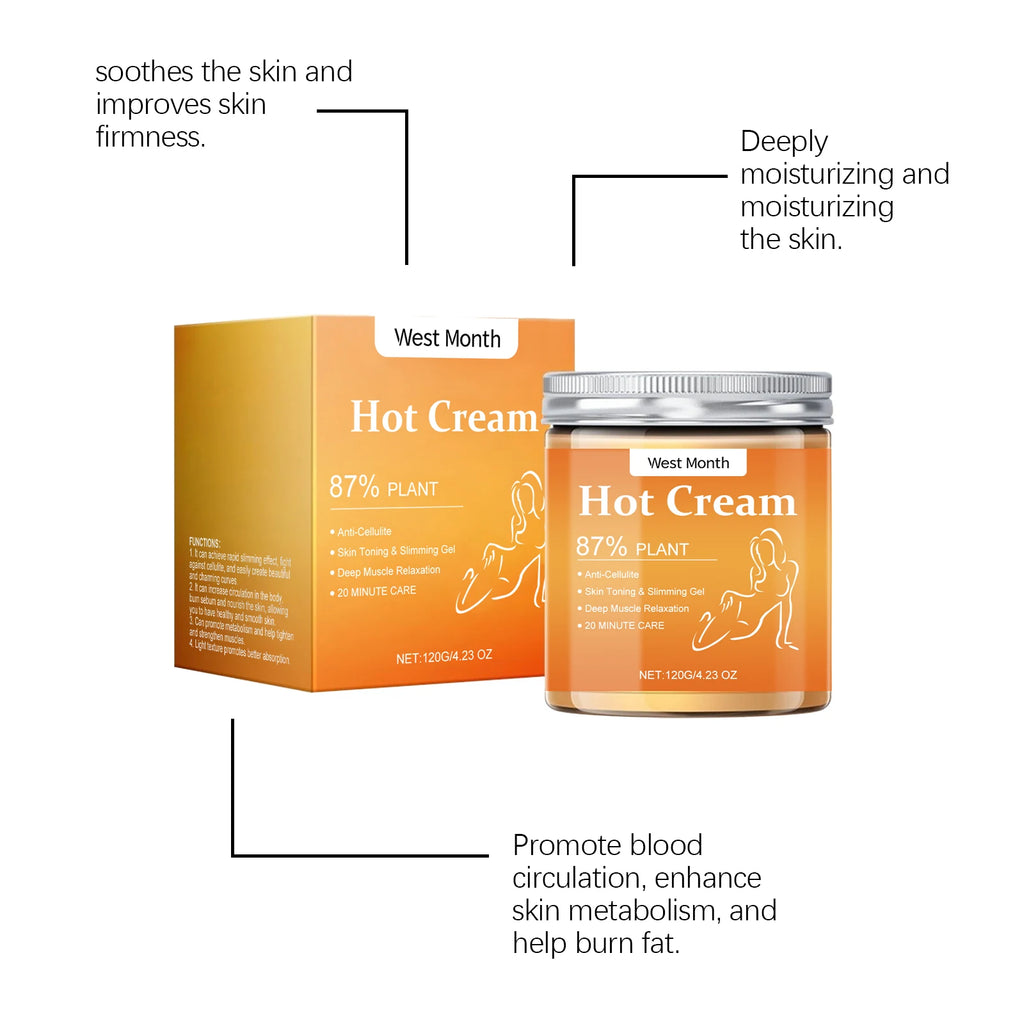 West Moon Fat Burning Slimming Cream Fast Weight Loss Anti Cellulite Easy Body Shaping Nourish The Skin Light Texture Natural