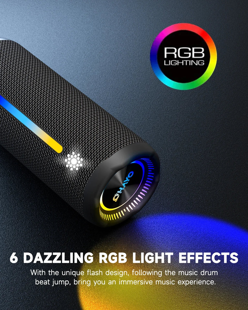 OHAYO Portable Bluetooth Speakers Wireless Loud Stereo Sound IPX7 Waterproof Outdoor Portable 35W Super Bass Speaker for Party
