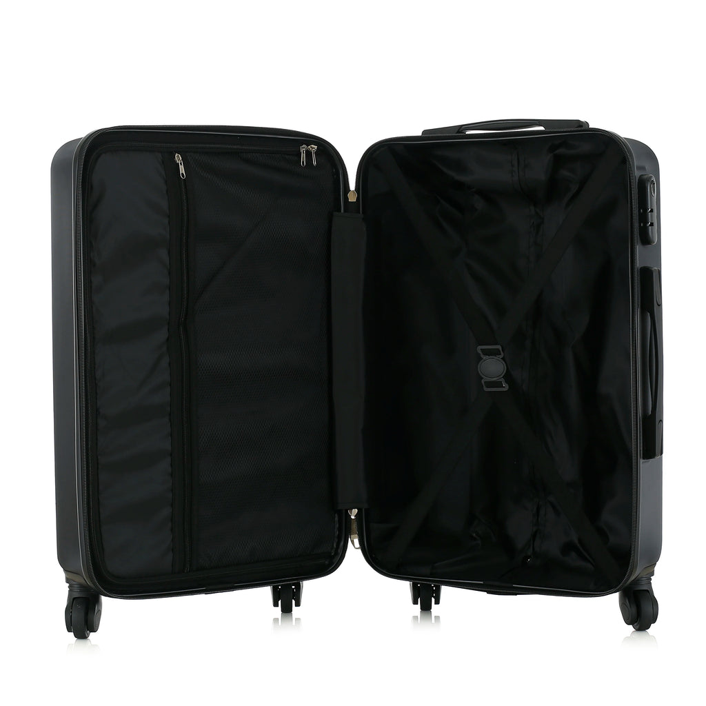4-Piece ABS Hardside Spinner Luggage Sets (18/23/27 Inch + 13 Inch Cosmetic Case) – Lightweight Suitcase Sets with 3-Digit Combi