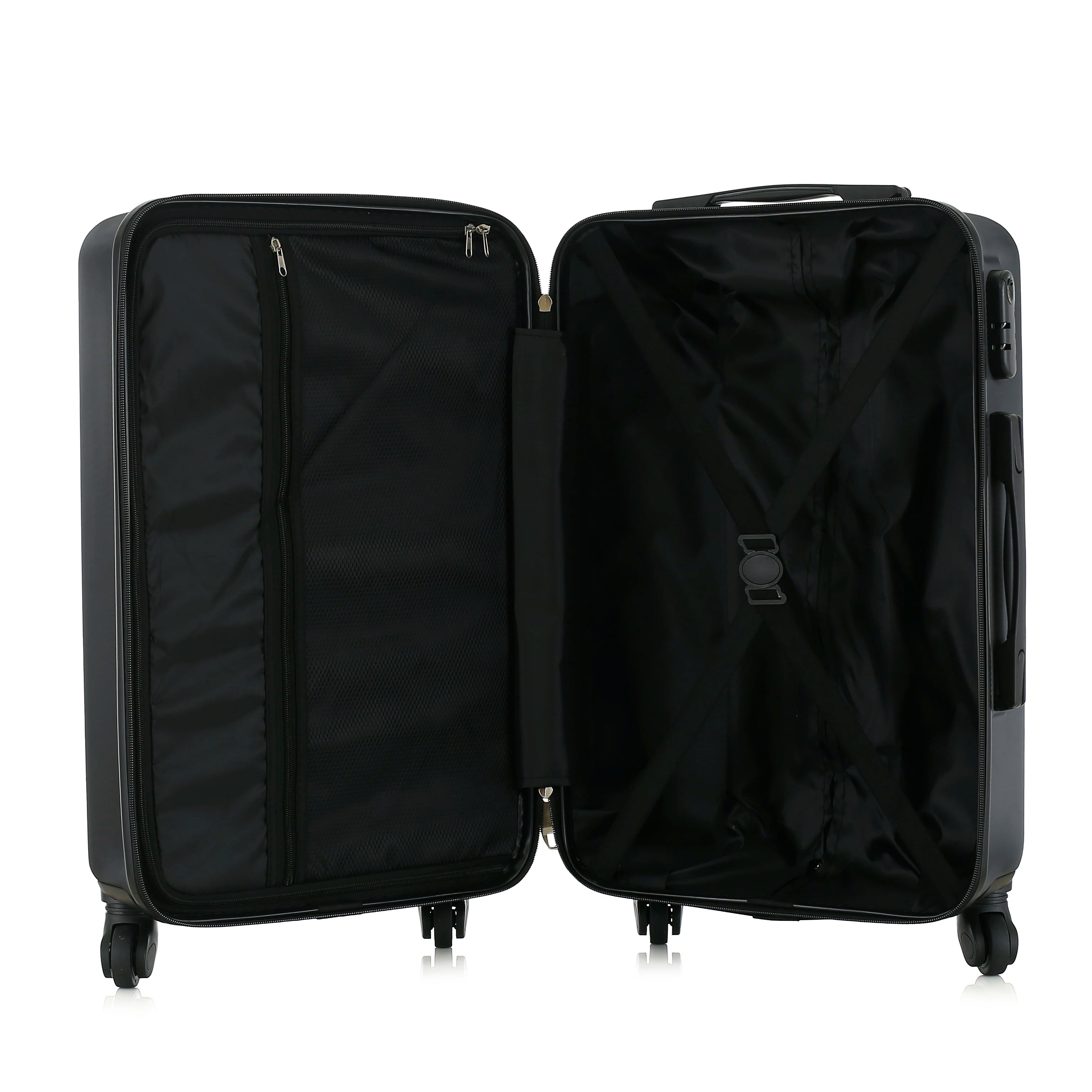 4-Piece ABS Hardside Spinner Luggage Sets (18/23/27 Inch + 13 Inch Cosmetic Case) – Lightweight Suitcase Sets with 3-Digit Combi