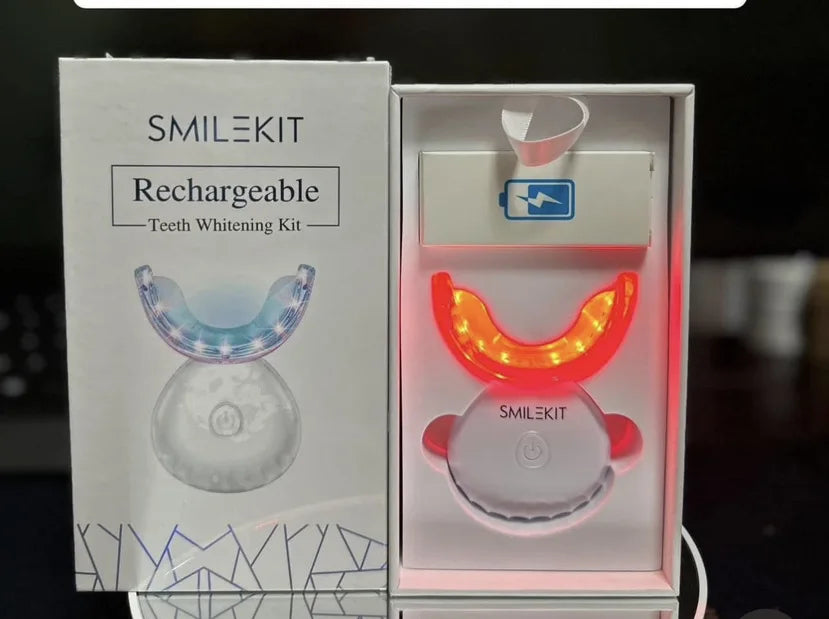 Teeth Whitening Kit with Wireless Charging, LED Light Teeth Whitener & Gel, At-Home White Smile Care System