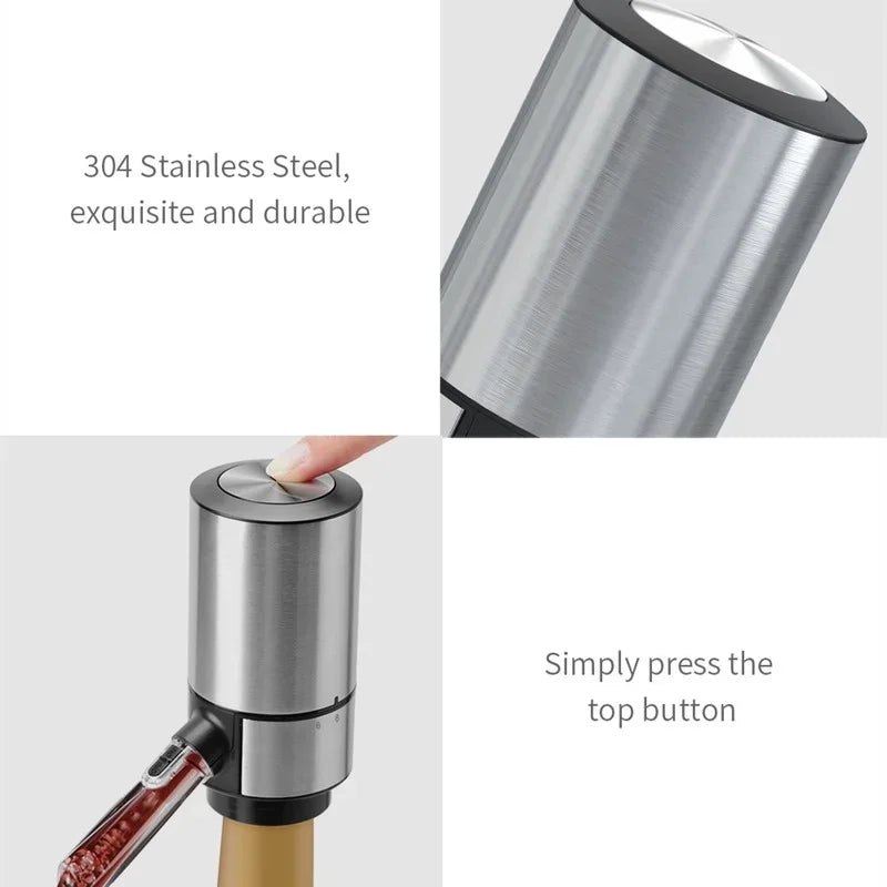 Electric Wine Aerator Dispenser Bar Party Accessories Stainless Steel Intelligent Automatic Decanter Pourer Valentine's Day Gift