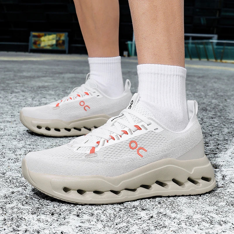 New Running Shoes Breathable Mesh Shock Absorption Hollow Out Sole Lightweight Sports Sneakers Non-slip Walking Shoes