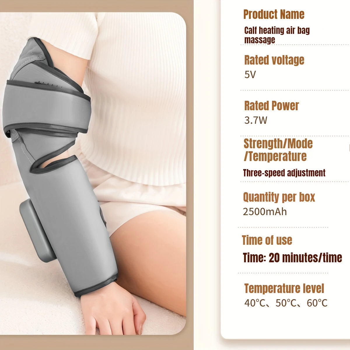 1/2PCS Cordless Knee & Calf Massager with Heat - 3-in-1, Heating & Massage Device, 2500mAh, Portable Leg Massager for Men&Women