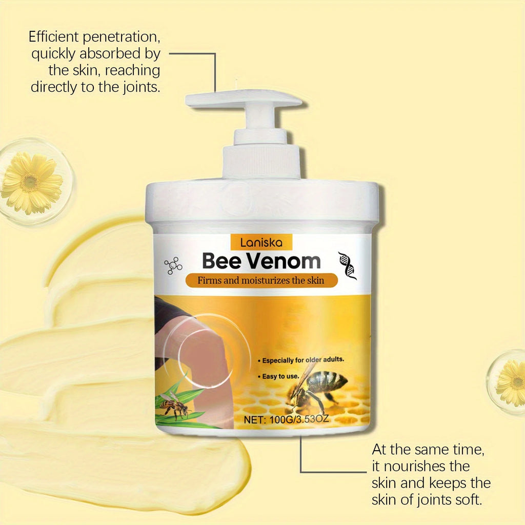 Bee Venom Joint Massage Cream - 100g Turmeric Arnica, Firms Hydrates Soft Smooth Skin All Types