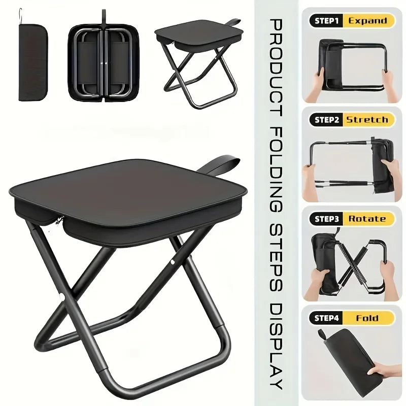 Portable Folding Stool Lightweight Camping Chair Foldable Seat for Fishing Hiking Travel Outdoor & Indoor Use