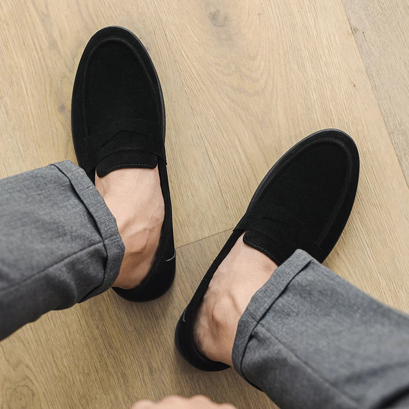Men's Slip On Loafers Preppy Lightweight Breathable Comfort Outdoor Flats Non Slip Soft Sole Casual Daily Walking Shoes