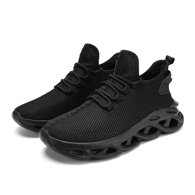 Summer Men Casual Sports Running Shoes Breathable Lightweight Sneakers Outdoor Mesh Black Athletic Jogging Tennis Walking Shoe