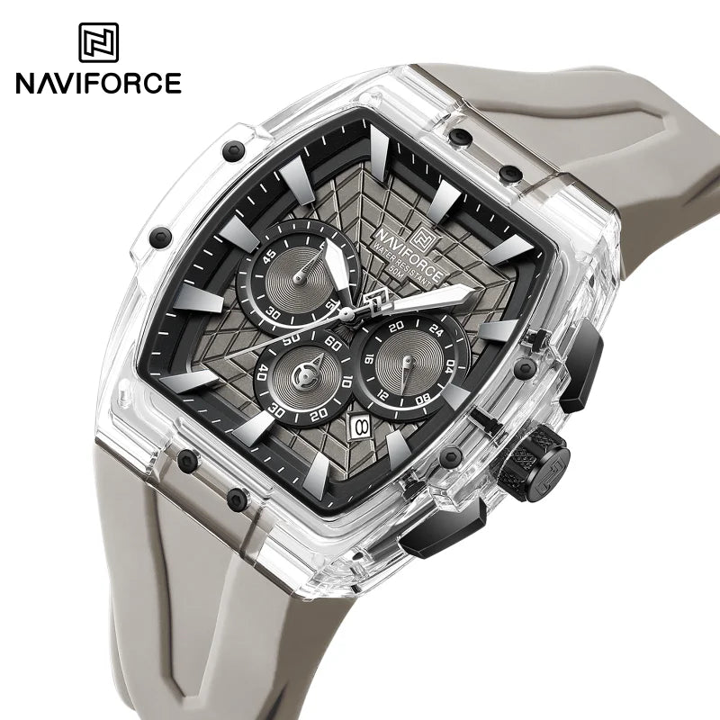 NAVIFORCE Top Brand Men Watches Multifunctional Chronograph Luminous Hands 30m Waterproof Silicone Strap Original Man Watch