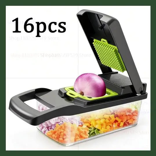 Vegetable Chopper Set Food Processor Onion Potato Slicer Dicer Grater Kitchen Fruit Vegetable Cutter with Handle