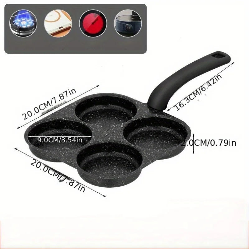 Nonstick Egg Frying Pan Egg 4-Cups Cooker Suitable for Gas Stove Induction Cooker