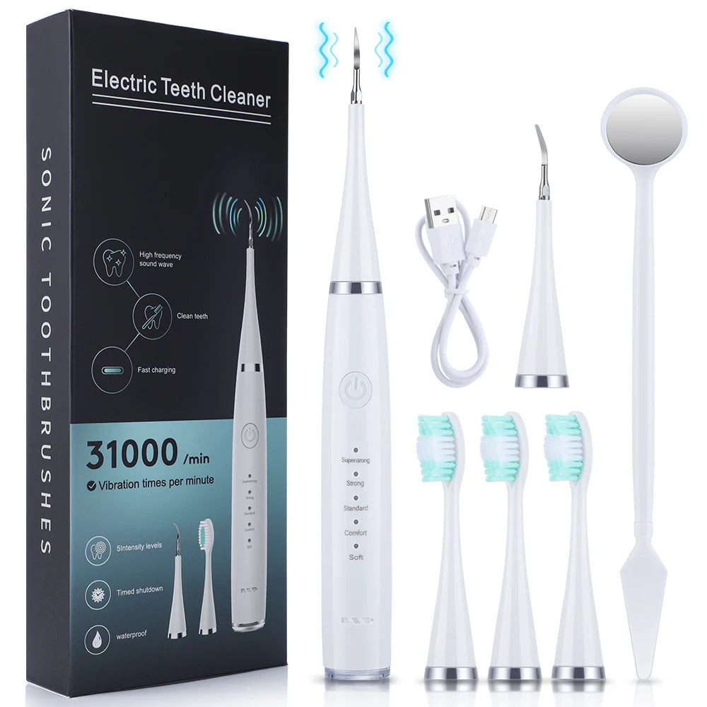 Dental Scaler Ultrasonic Scaler Tooth Cleaner Dental Stone Removal Electric Sonic Plaque Remover for Teeth Stain Tartar