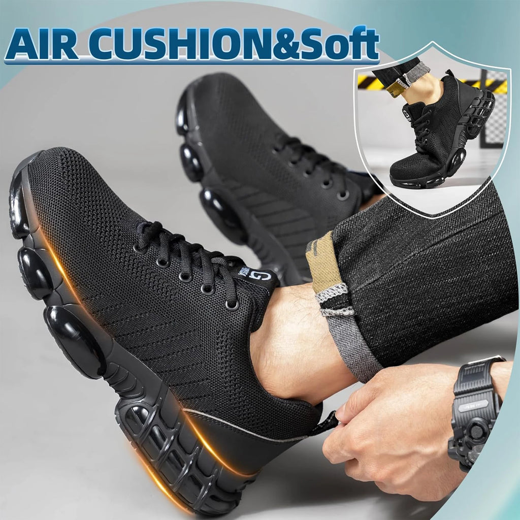 Comfortable Lightweight Black Safety Construction Working Shoes Anti-Smash Anti-Puncture