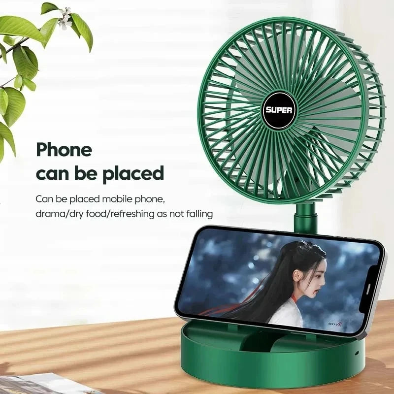 2026NEW Retractable Fan USB Charging Folding Portable Mini Electric Fan Dormitory Outdoor Cooling Appliances AdjustableHomeFans
