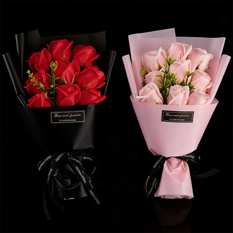 Silk Soap Flower Rose Bouquet Artificial Flower for Home Wedding Birthday Party Valentine's Day DIY Gift Home Decoration