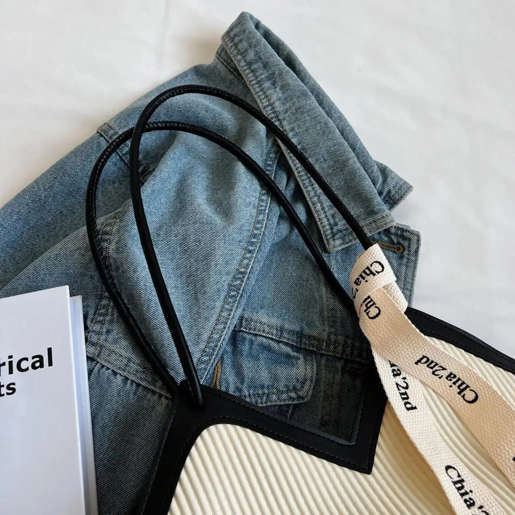 Korean Style Big Bag Women's Bag Casual All-match Canvas Bag Commuter Shoulder Bag Student Tote Bag