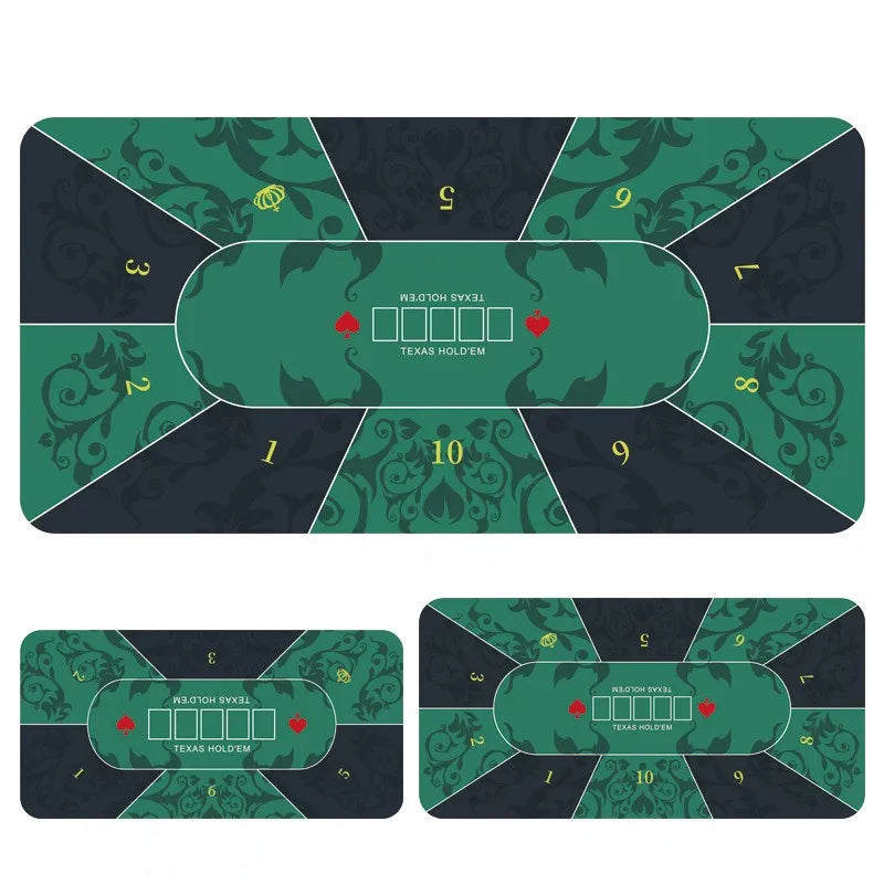 120 x 60 cm Casino Texas Hold'em Tablecloth Square Chip Rubber Mat Poker Card Table Mat Entertainment Card Mat for Game Party