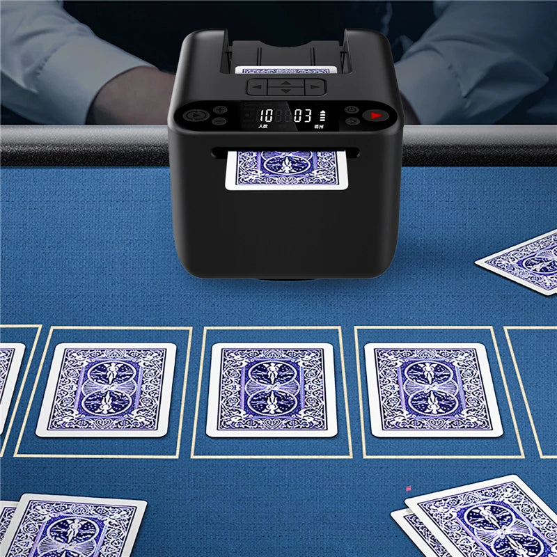 Smart Automatic Card Dealing Machine 360° Rotating Playing Cards Dispenser Poker Device 5000mAh for 2-12 Player Party Games