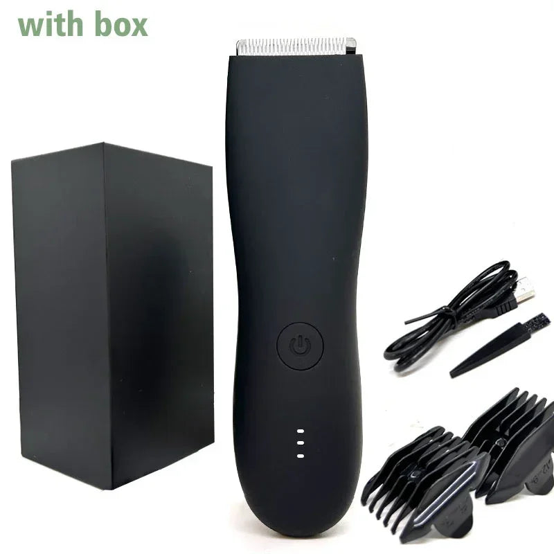 Body Hair Trimmer for Men Balls Waterproof Green Electric Shaver Trimmer Machine for Man Shaving Groin Trimmers Sensitive Areas