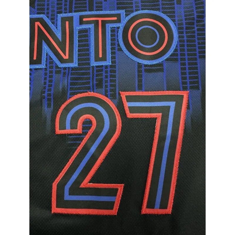 Men's Toronto #27 Embroidered Baseball Jersey Loose Fit V-Neck Short Sleeve Sports Top for Casual Wear, Outdoor Activities