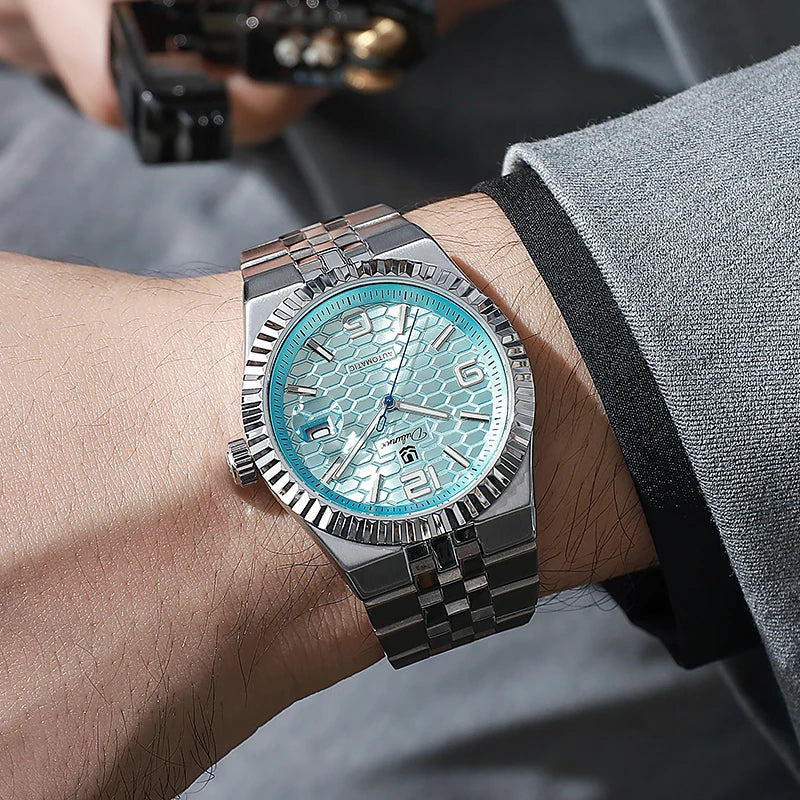 Luxury Automatic Mechanical DULUNWE Men's Watch Date Man Watch Waterproof Luminous Business Watches For Men Reloj