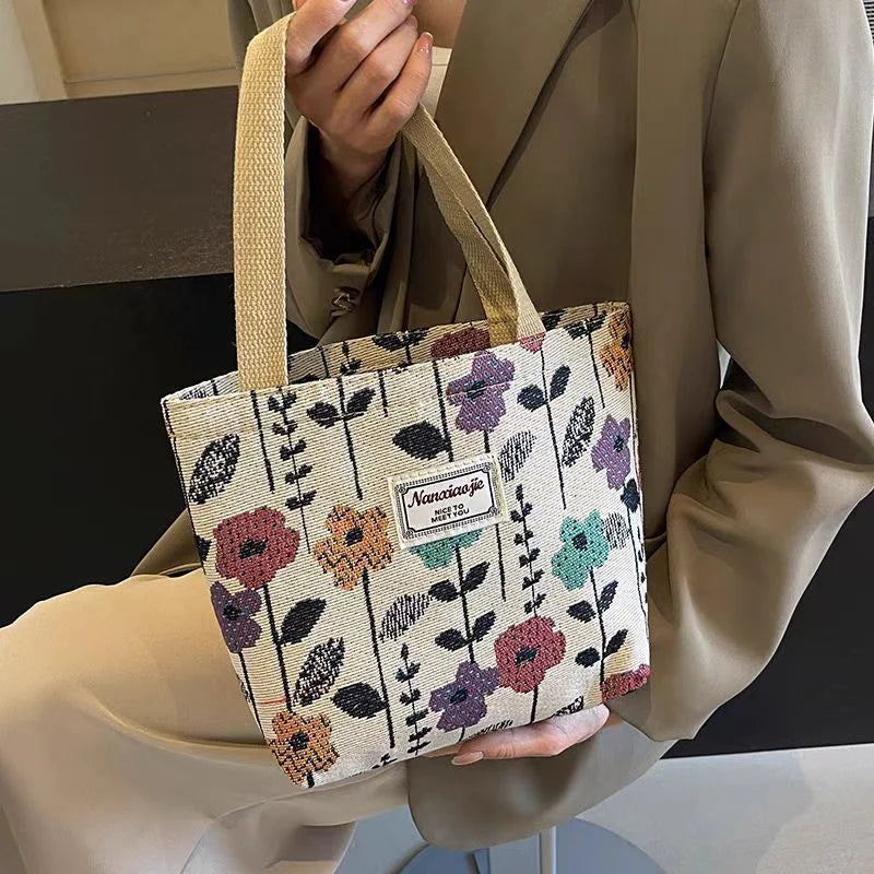 Large Capacity Niche Single Shoulder Bag for Women, Ins Style Canvas Bag, Tote Bag for Class, Commuting Bag