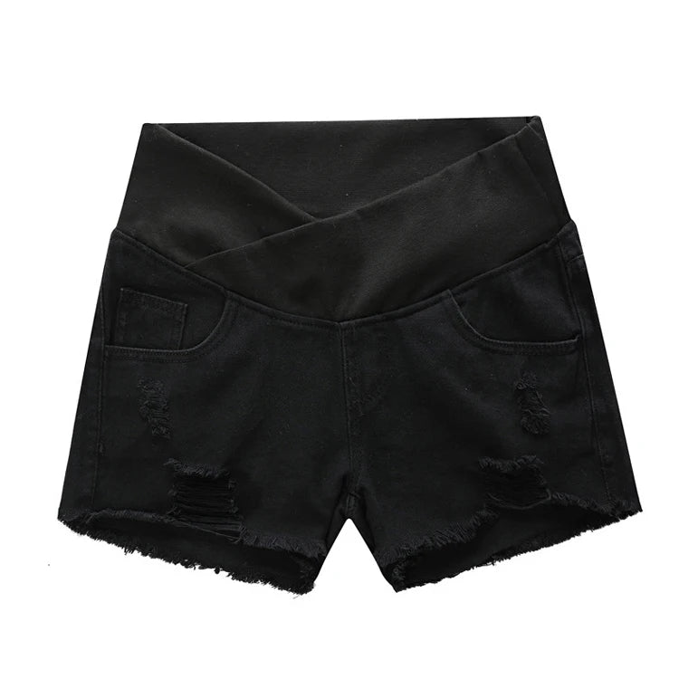 Large Size Maternity Shorts High Waisted Elastic Pregnancy Denim Pants Summer Short Jeans for Pregnant Women