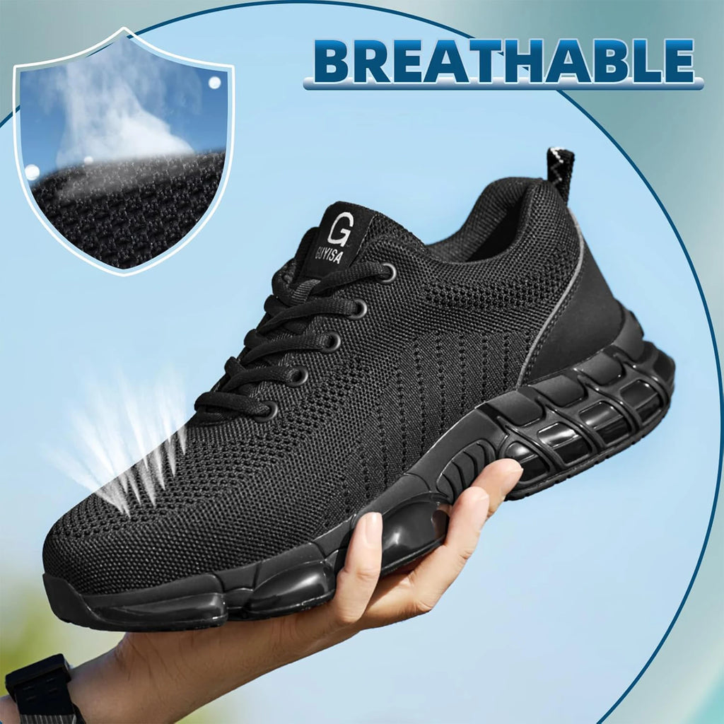 Comfortable Lightweight Black Safety Construction Working Shoes Anti-Smash Anti-Puncture