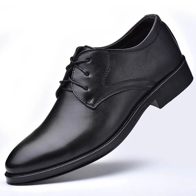 Man Dress Shoes Leather Lace Up Derby Wedding Shoes