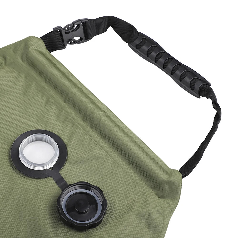 Solar Shower Bag 20L Outdoor Solar Heating Premium Camping Shower Bag Hot Water Temperature 45°C with Removable Hose Shower Head