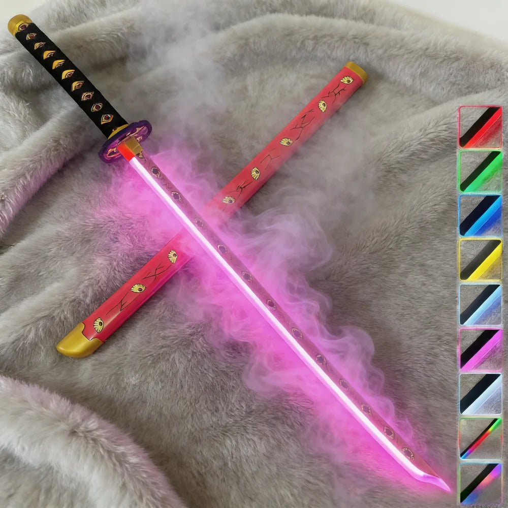 40inch Bleach Kuchiki Byakuya Katana Real Japanese Sword LED Mist Original Vapor Schwert Wood Lightsabre Cosplay Prop Toy Gift