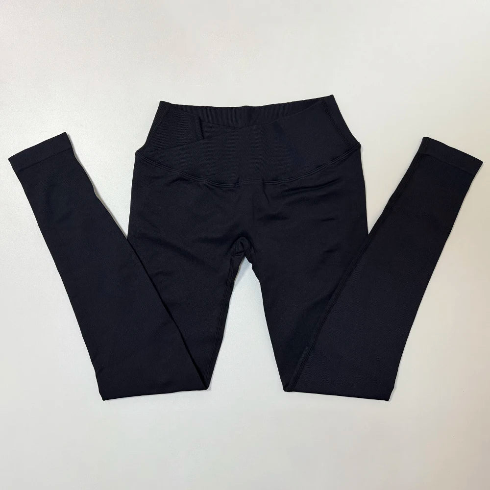 Vision Sports Leggings Women Scrunch Butt Seamless Yoga Pants Cross Waist Workout Gym Leggings Fitness Butt Lifting Sport Tights