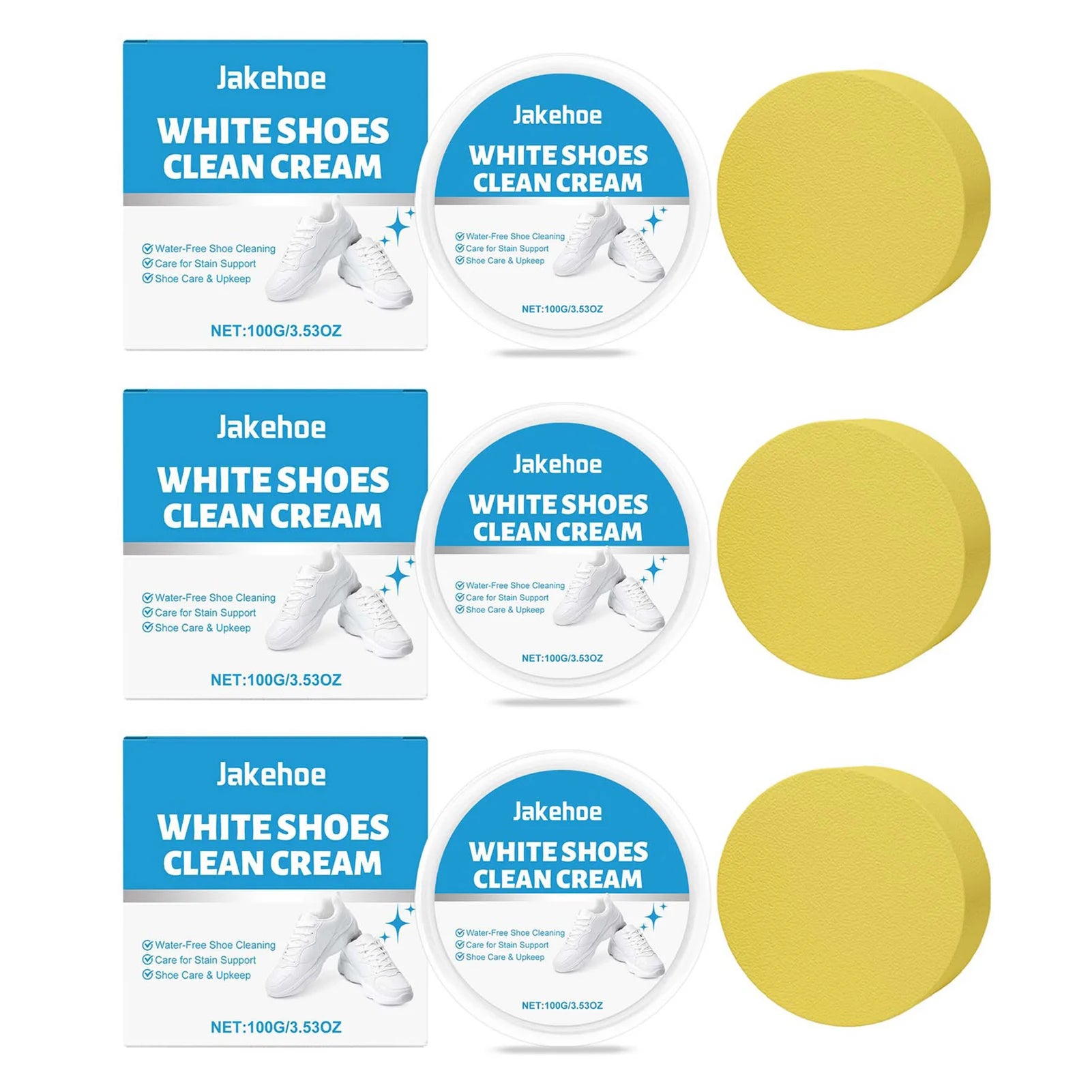 White Shoe Cleaner Cream Instants Brightening Powerful Stain Removal Gentle No-Wash Shoe Cleaning Kit For All White Shoe Types