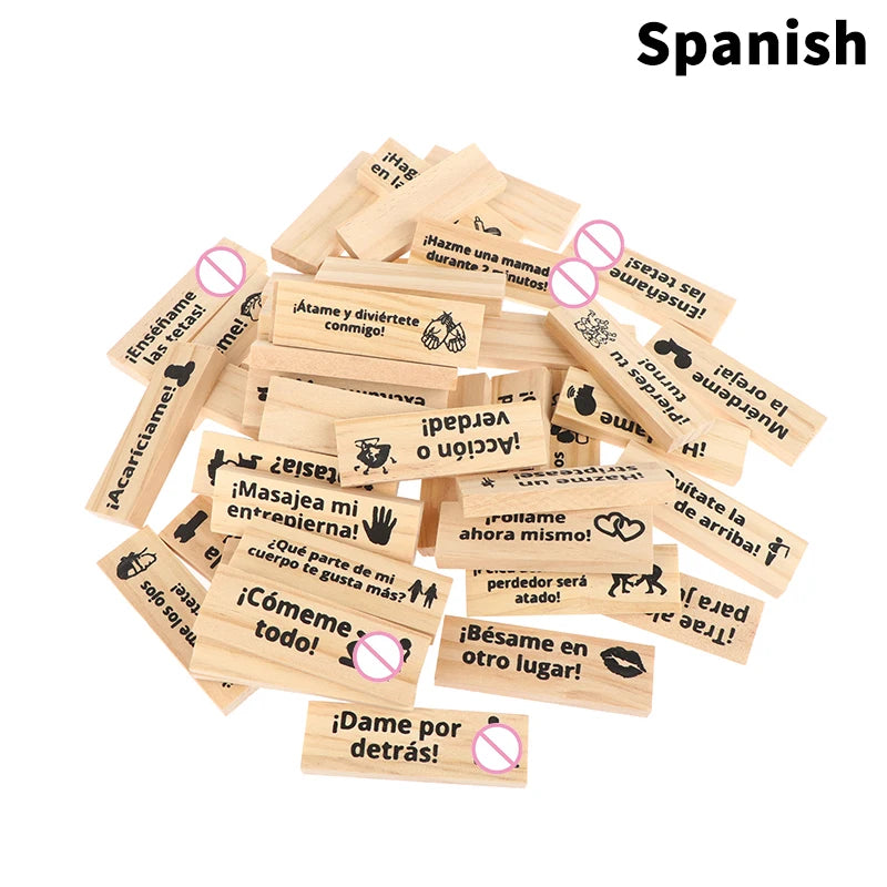 New 48Pcs Dating Building Blocks For Date Nights Valentines And Adult Party Games Tower Game Deluxe Naughty Wooden Couple Toys