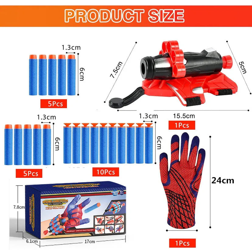 Children's wrist toy five hole wristband hero launcher soft spring suction cup spinning spray