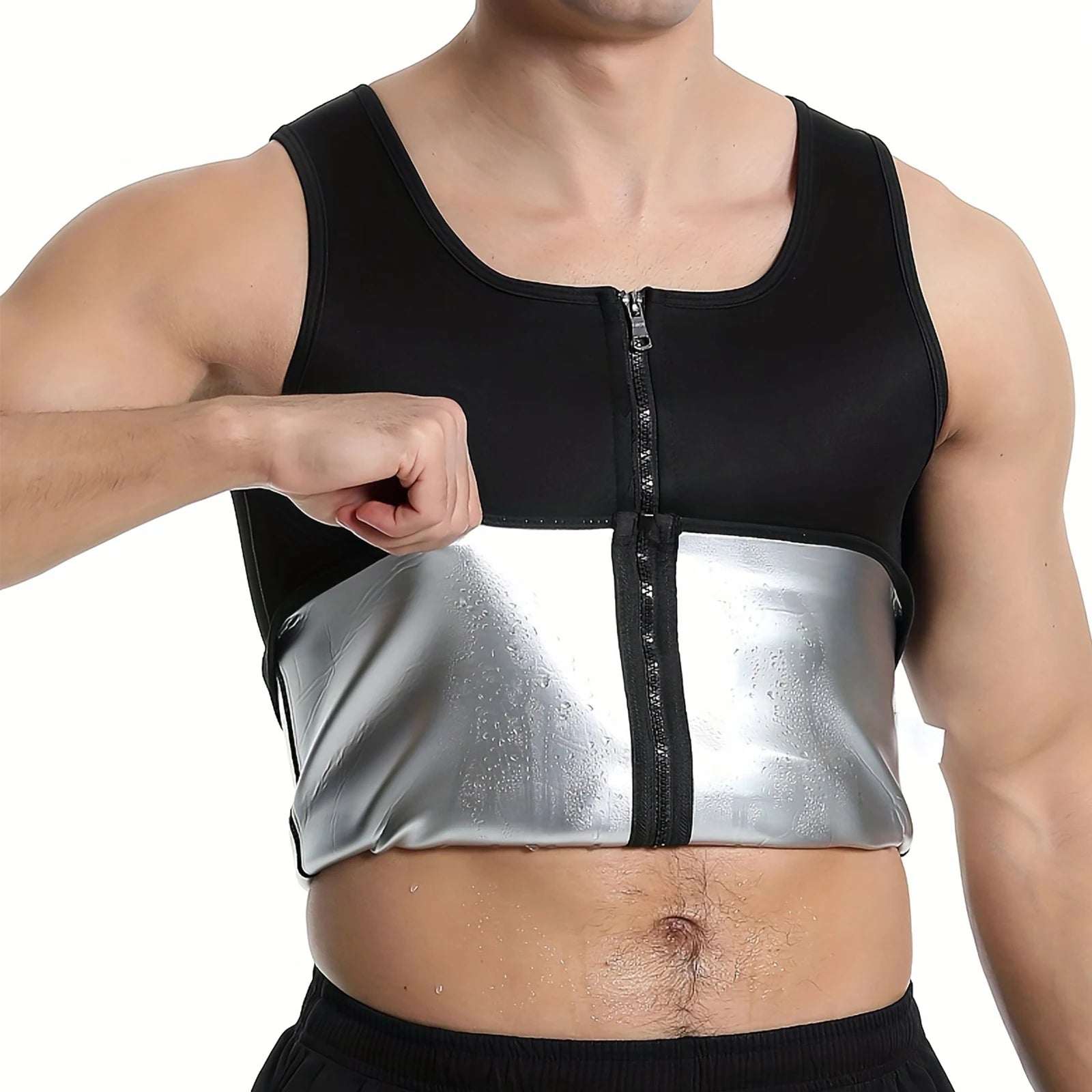 Sauna Sweat Suits Shirt Vest Waist Trainer for Men Compression Workout Shapewear Excersize Gym Clothes Working Out