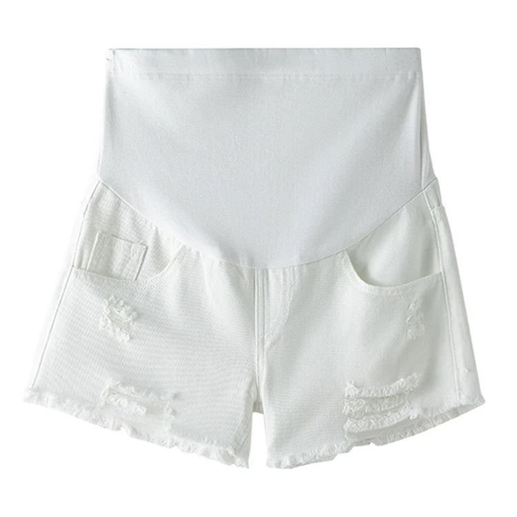 Large Size Maternity Shorts High Waisted Elastic Pregnancy Denim Pants Summer Short Jeans for Pregnant Women