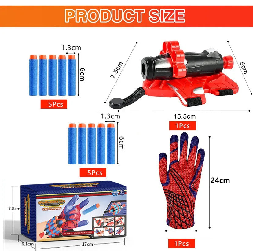 Children's wrist toy five hole wristband hero launcher soft spring suction cup spinning spray