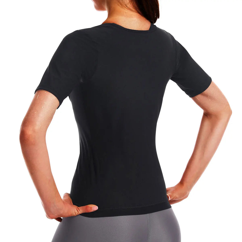 Sauna Suits for Women Weight Loss Slimming Sweat Vest Waist Trainer Fitness Body Shaper Zipper Fat Burn Trimmer Tops