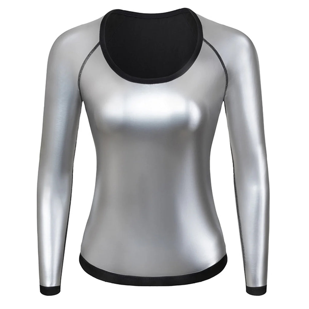 Women Sauna Suit Fitness Exercise Sauna Sweat Suit Long Sleeve Sauna Top Sweat  for Women