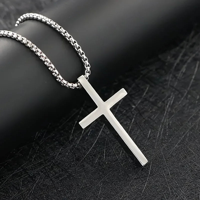 Fashion Cross Chain Pendant Necklace Fashion Men Women Metal Geometry Punk Gothic Party Jewelry Vintage Gifts