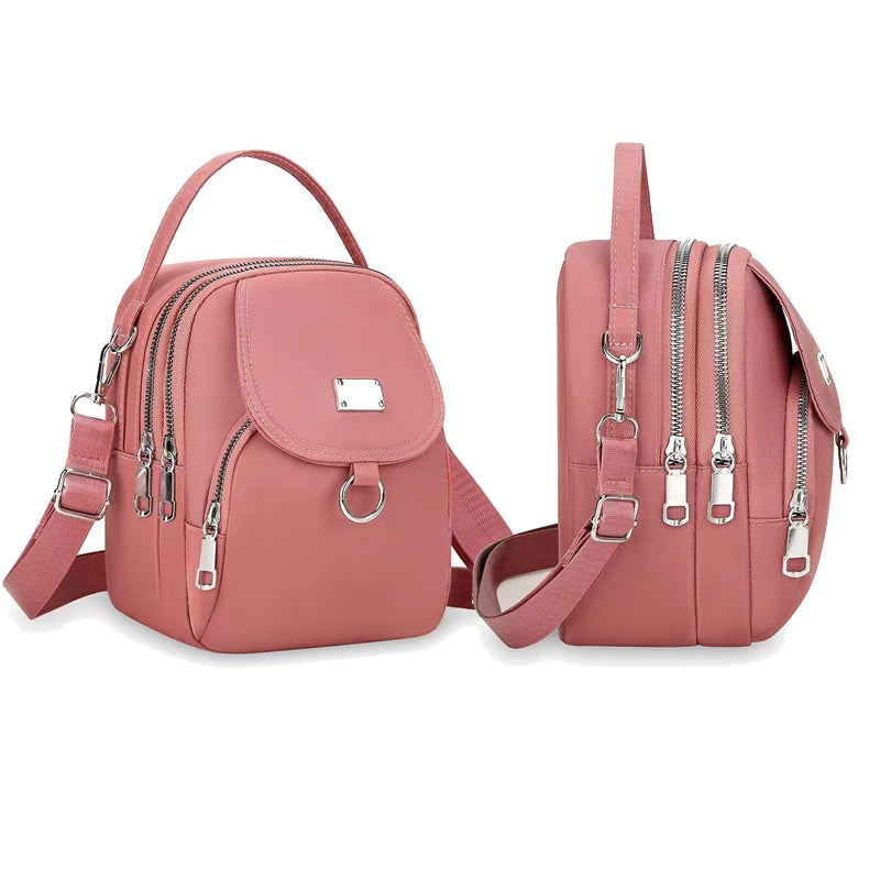 Durable Oxford Women Mini Bag 3 Layers Shoulder Bag Girls Shopping Phone Bag Lightweight Handbag Suitable For Going Out