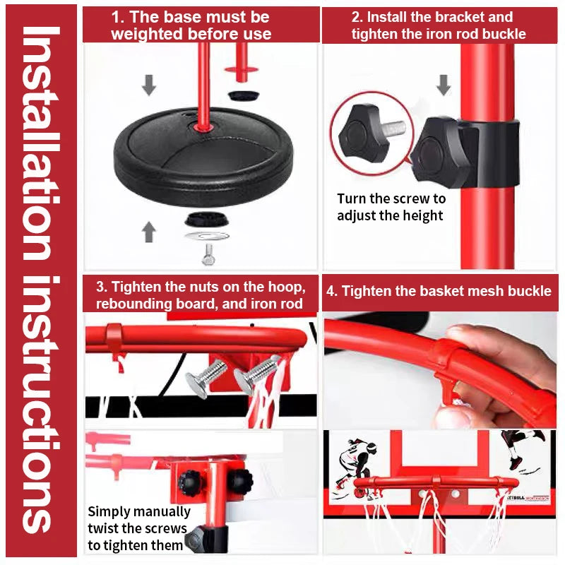 Elevatable Mobile Indoor Shooting Frame - Outdoor Training and Entertainment Basketball Frame - Adjustable Height Portable Outdo