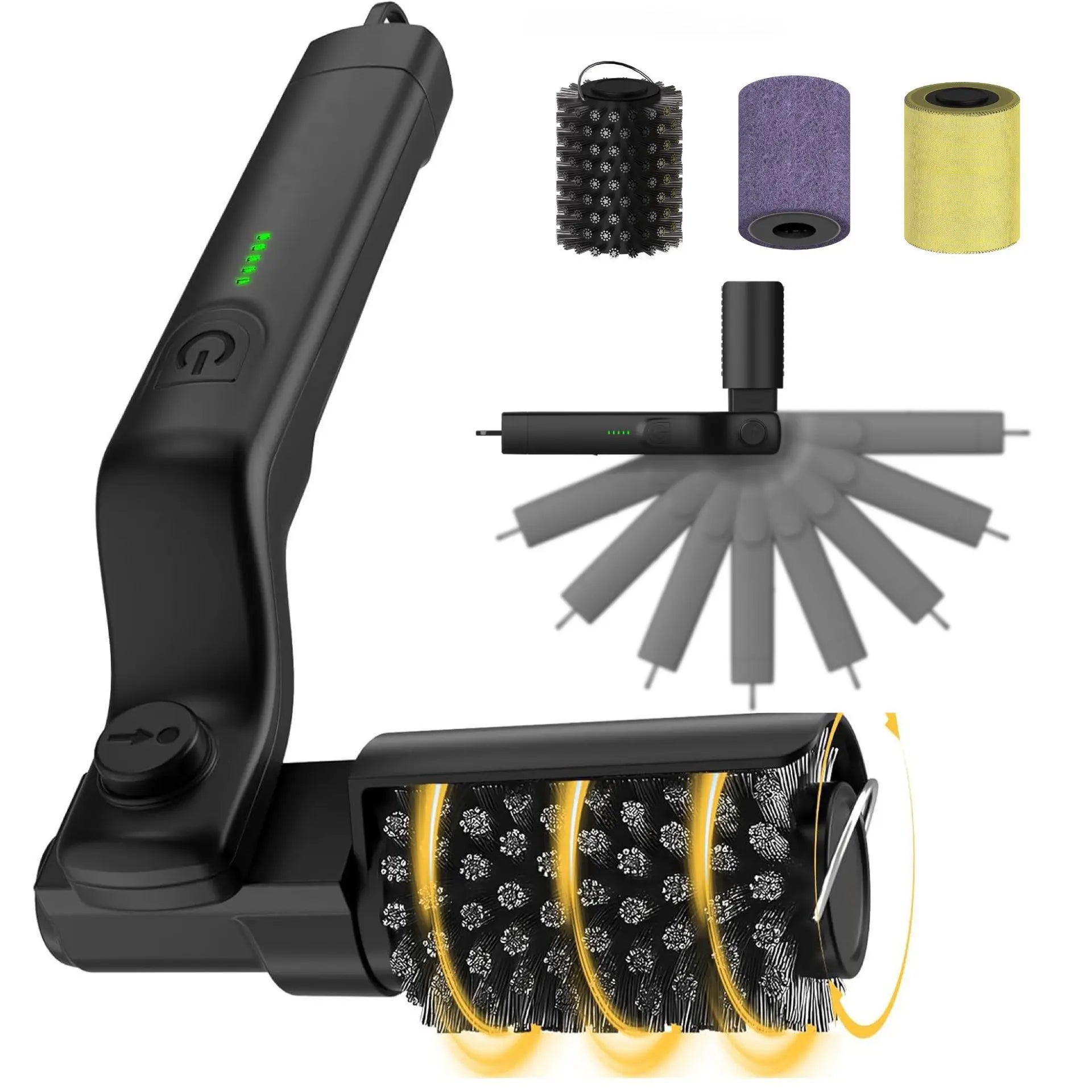 Electric Grill Brush Cordless Electric Outdoor BBQ Grill Cleaner with Powerful Motor 180° Adjustable Head Grill Cleaning Brush
