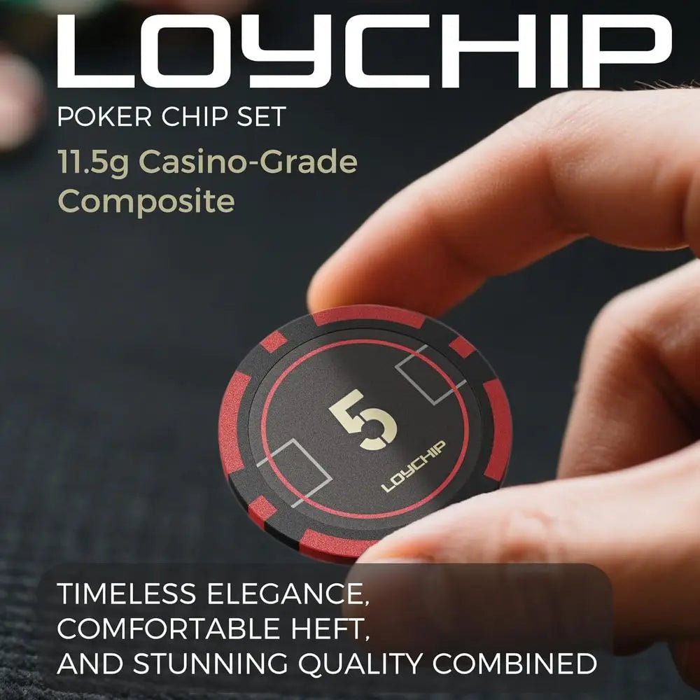 1000 Piece Poker Chip Set with 11.5g Heavyweight Composite Chips and Case or Texas Holdem Blackjack Gambling Tournaments Include