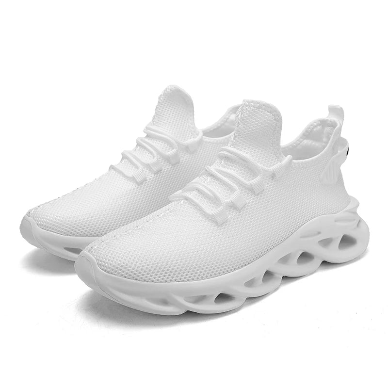 Summer Men Casual Sports Running Shoes Breathable Lightweight Sneakers Outdoor Mesh Black Athletic Jogging Tennis Walking Shoe
