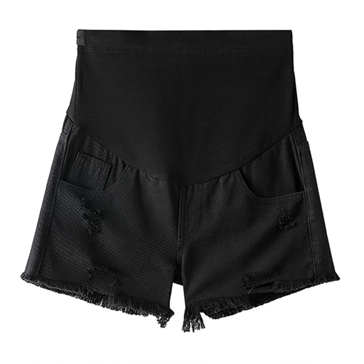 Large Size Maternity Shorts High Waisted Elastic Pregnancy Denim Pants Summer Short Jeans for Pregnant Women